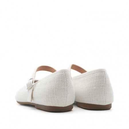 merceditas blancas de lino para niña