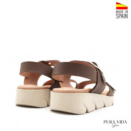 sandalias marrones mujer plataforma