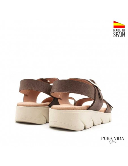 sandalias marrones mujer plataforma