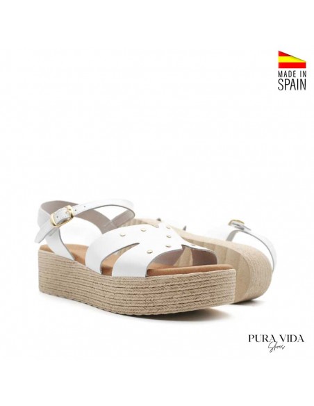 sandalias blancas plataforma cómodas