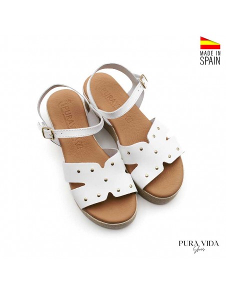 sandalias plataforma blancas fabricación española