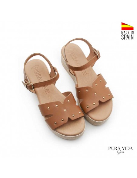 sandalias piel tachuelas cómodas