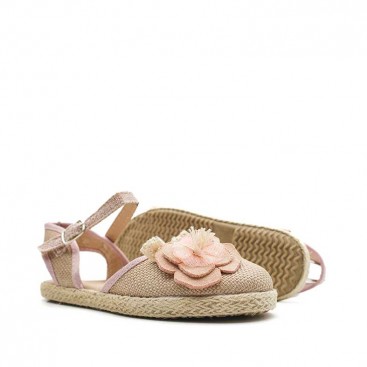 alpargata valenciana rosa para niña de verano
