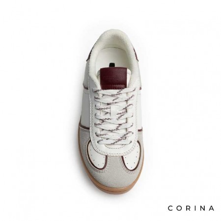 zapatillas burdeos casual mujer