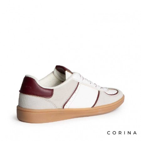 zapatillas burdeos retro mujer