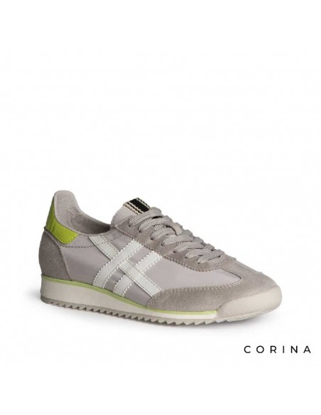Corina M6050 gris con antelina textil y sintético