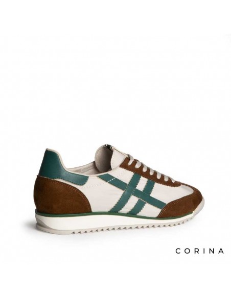 zapatillas marrones mujer con verde