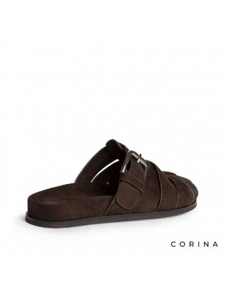 zuecos marrón café mujer