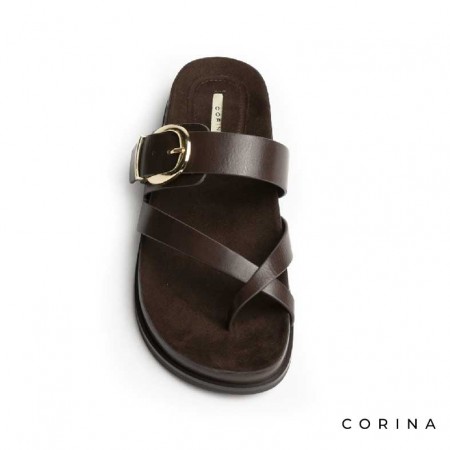 sandalias marrón tiras anchas mujer