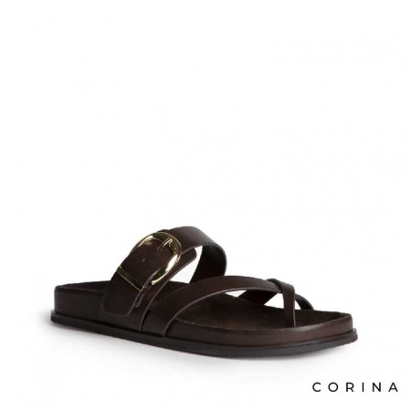 sandalia esclava marrón