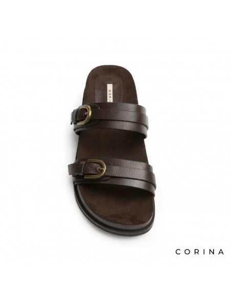 sandalias de tiras anchas marrón