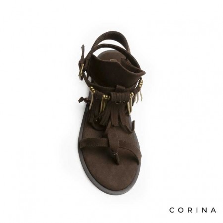 sandalias boho marrones mujer