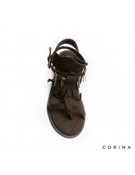 sandalias boho marrones mujer