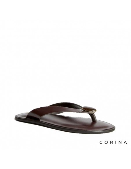 sandalia dedo joya burdeos