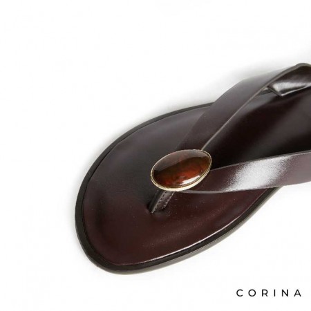 sandalia dedo mujer burdeos tiras cruzadas