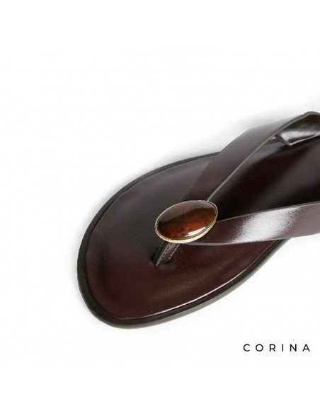 sandalia dedo mujer burdeos tiras cruzadas