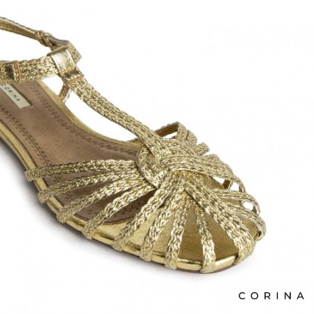 cangrejera dorada Corina con cierre de hebilla