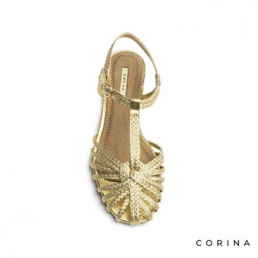 cangrejeras doradas Corina con cierre de hebilla