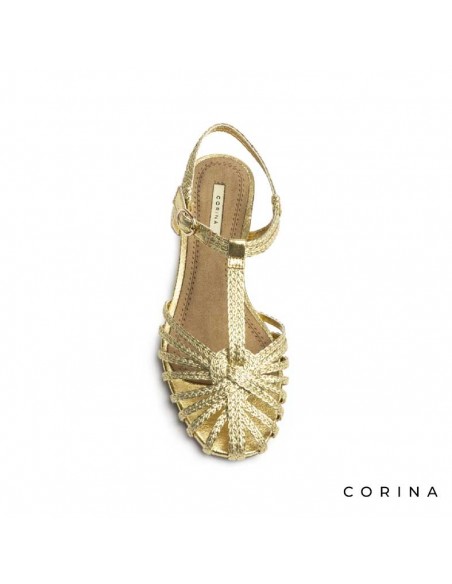 cangrejeras doradas Corina con cierre de hebilla
