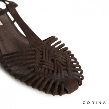 cangrejeras planas mujer café