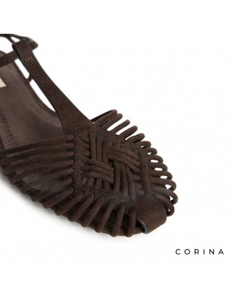 cangrejeras planas mujer café