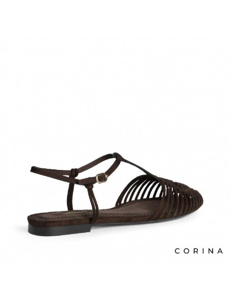 sandalia vestir mujer tipo cangrejera café