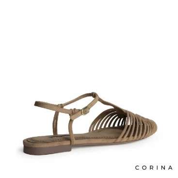 sandalia cangrejera mujer camel