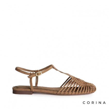 Cangrejeras entrelazada camel de vestir