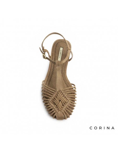 sandalia cangrejera veraniega camel