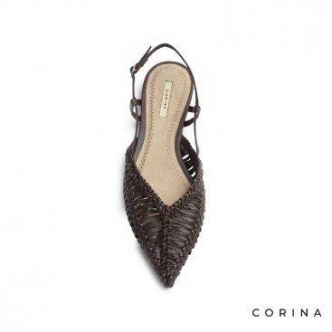 zapato plano trenzado color café