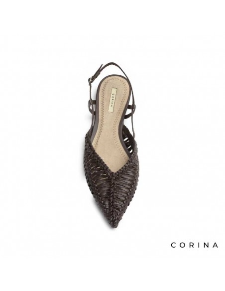 zapato plano trenzado color café