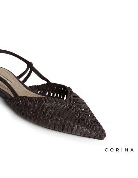 zapato destalonado marrón con hebilla