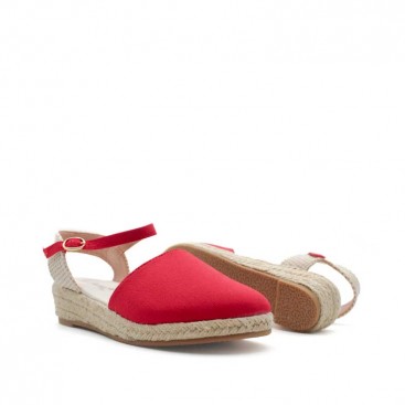 zapatos cuña niña roja