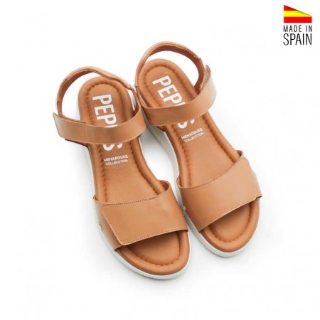 cuñas mujer color camel