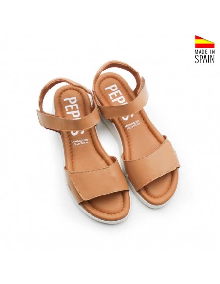 cuñas mujer color camel