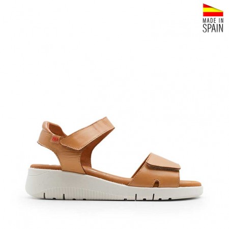sandalias de cuña camel