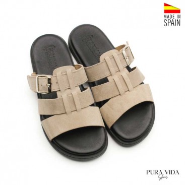 chanclas romanas mujer tiras anchas piel