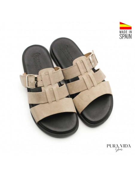chanclas romanas mujer tiras anchas piel