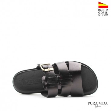 sandalia romana tipo chancla mujer negra