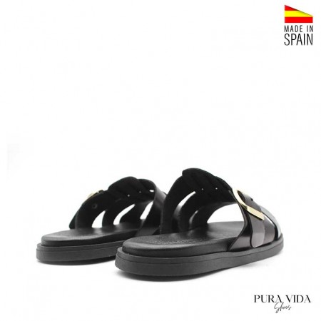 sandalia tipo chancla pura vida shoes negra