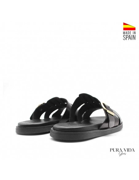 sandalia tipo chancla pura vida shoes negra