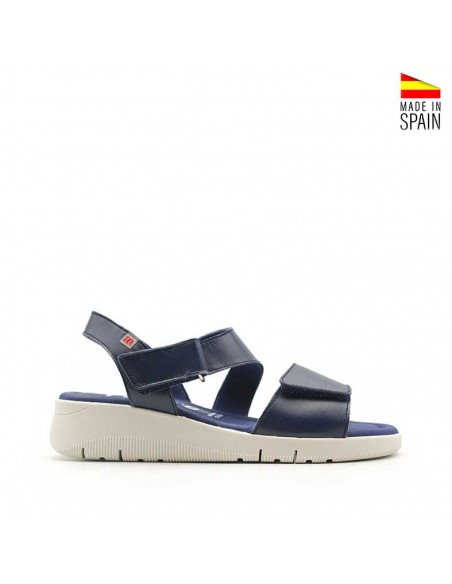 Sandalias azul marino mujer verano vista lateral
