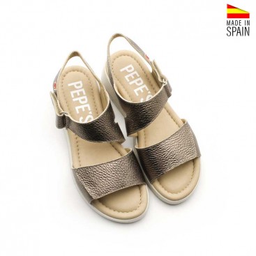 Sandalias doradas Pepe’s Menargues vista superior