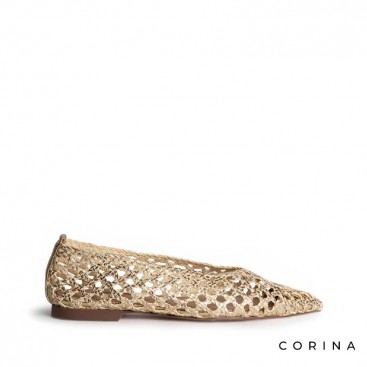 Zapato plano mujer trenzado dorado primavera verano