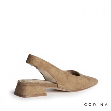 Zapato salon bajo camel destalonado Corina M621