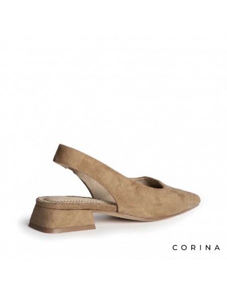 Zapato salon bajo camel destalonado Corina M621