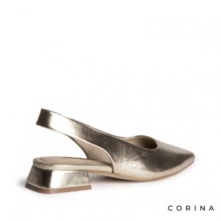 Zapato salon dorado tacon bajo Corina M6215