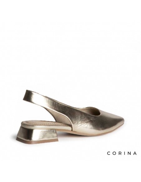Zapato salon dorado tacon bajo Corina M6215