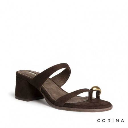 Tacón ancho sandalia dedo mujer