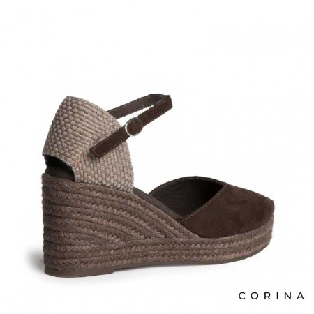 Alpargatas marrones cuña mujer plataforma valenciana
